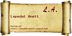 Lepedat Anett névjegykártya